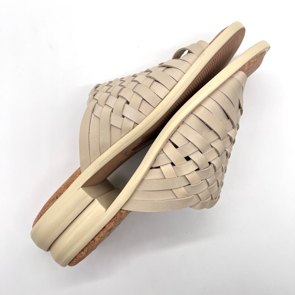 KELSI DAGGER Tide Woven Flat Slide Sandal Womens 7.5 Cream Comfort Cork Footbed - Picture 7 of 10
